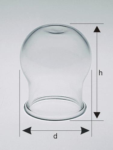 Baňky pro baňkování 6ks 33x40mm - sklo bez olivky (Vakuoterapie)